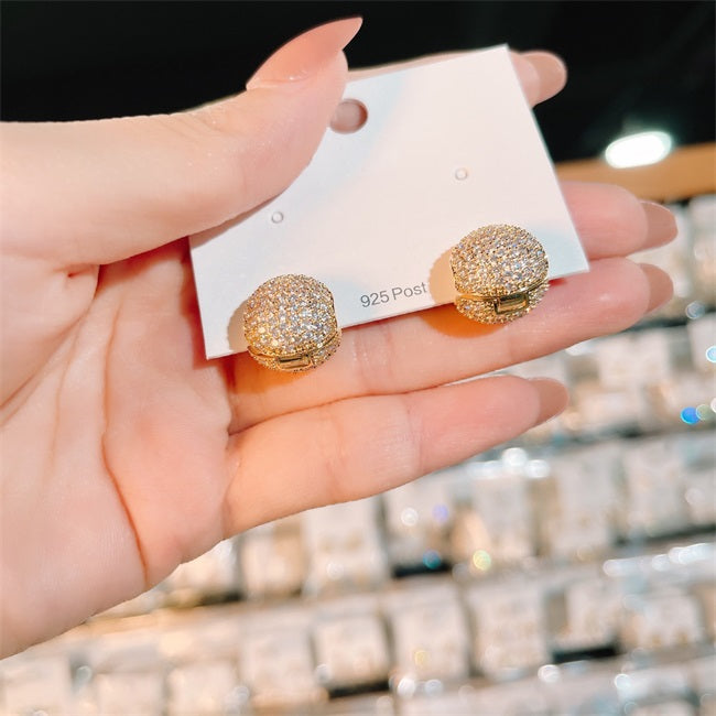 Double-Sided Sparkling Crystal Ball Earrings