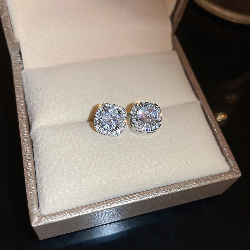 šøFrench Style Minimalist Diamond Earrings