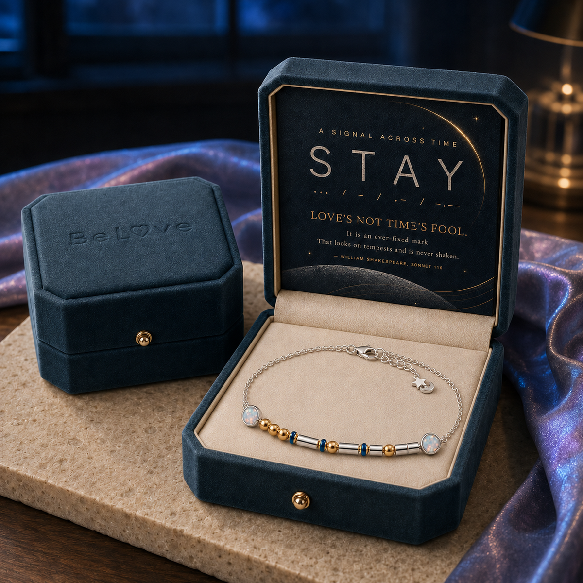 STAY | Starlight Signal Opal Morse Code Bracelet