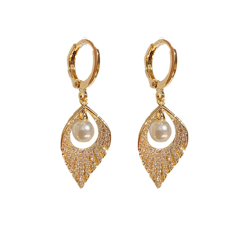 šøPearl Tassel Zircon Earrings