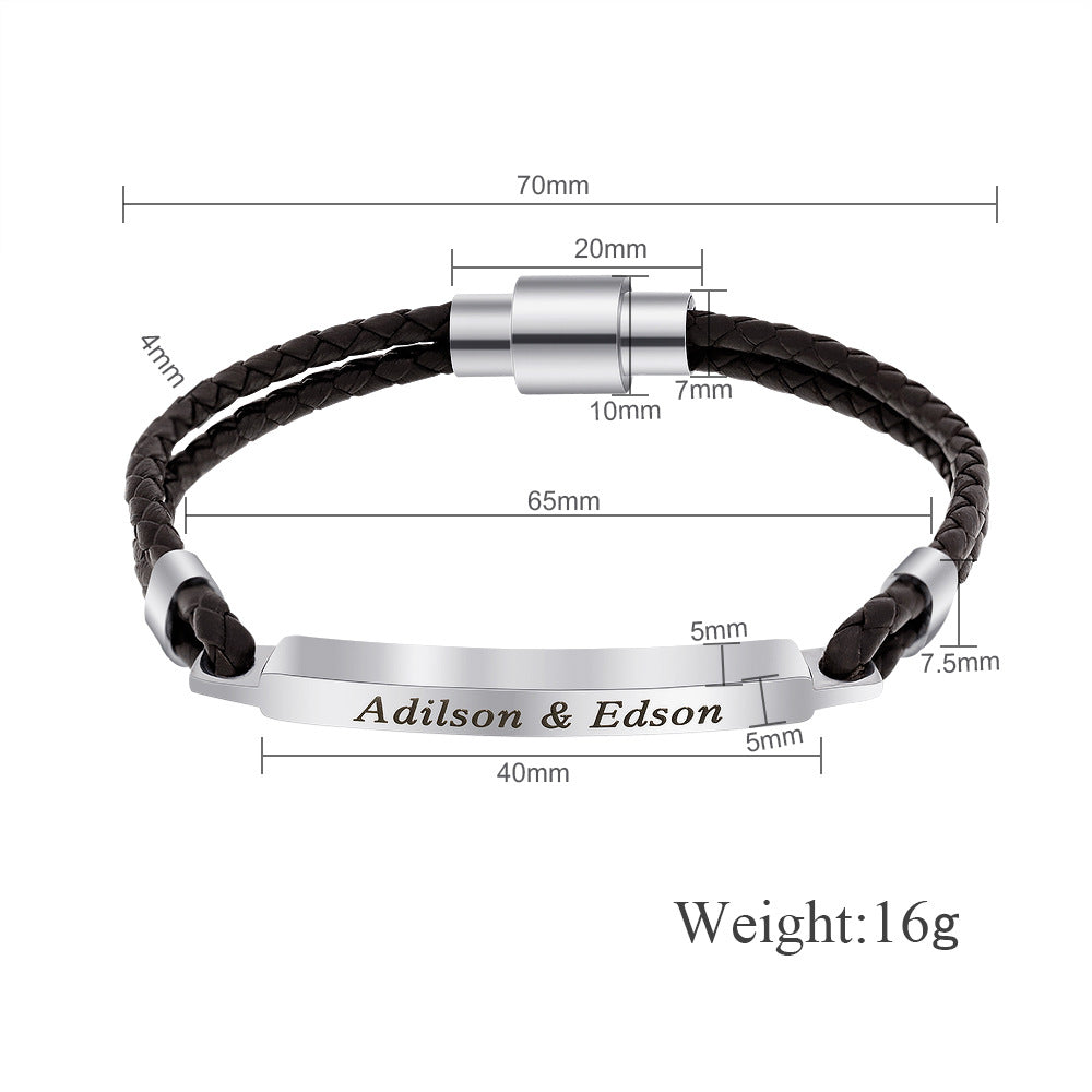 For Love - To My Man Custom Leather Bracelet