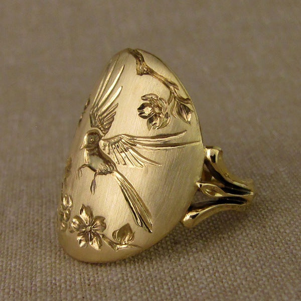 Hummingbird Flower Ring