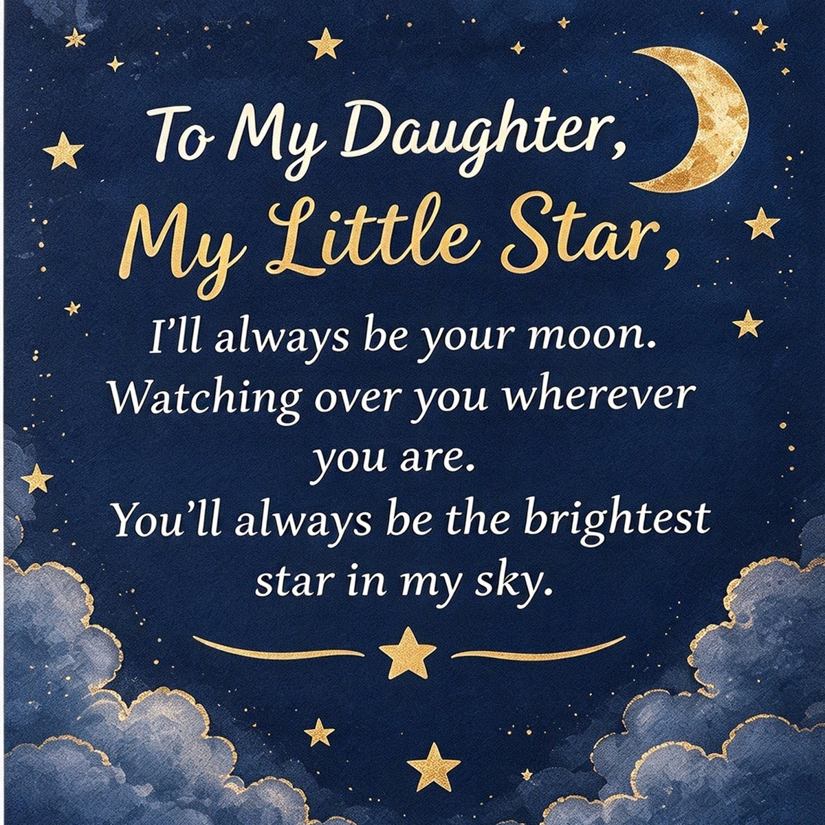 To My Daughter- I Will Always Be Your Moon Custom Name Necklace