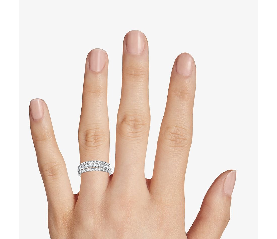 Faux Three Row Fashion Masonry Ring