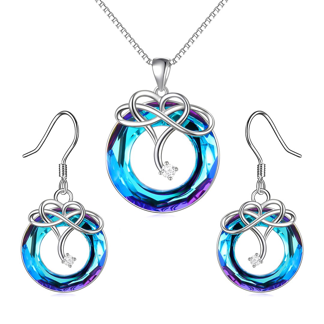 For Love - S925 I Love You until Infinity Runs Out Crystal Infinity Necklace