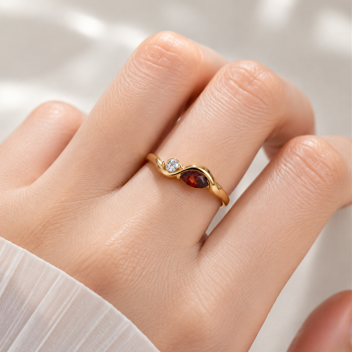 Husband&Wife Infinity Birthstone Ring