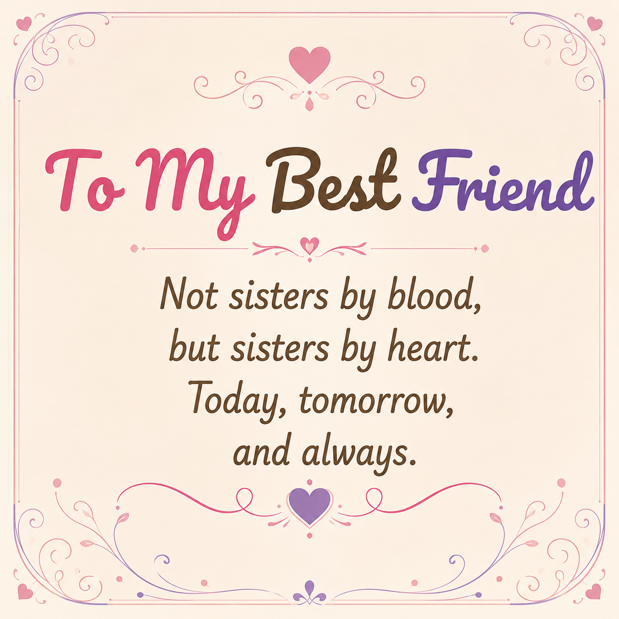 For Friend-Not Sisters By Blood But Sisters By Heart Custom Birthstones Bow Ring
