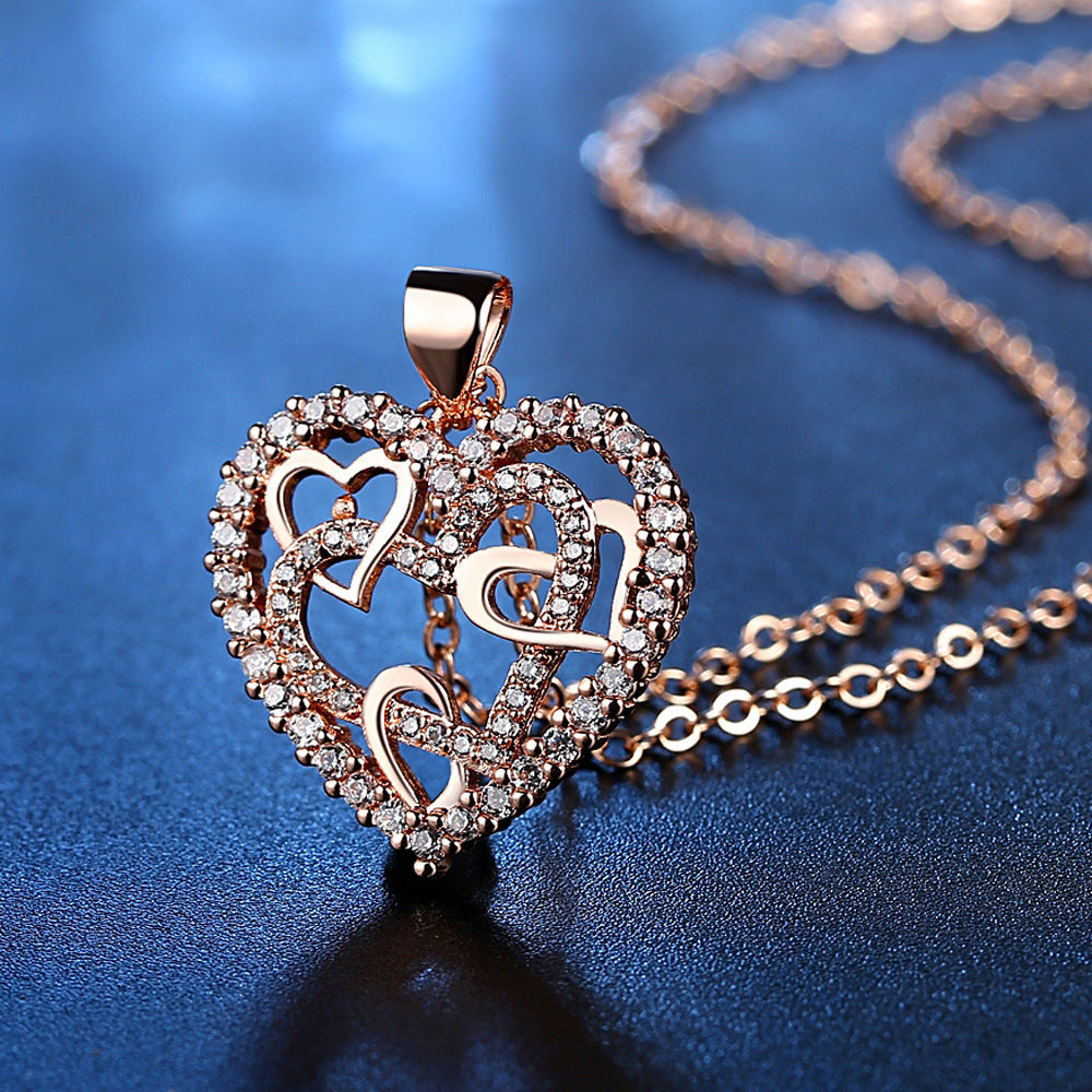 Interlocking Hearts Necklace - 👩❤️👩'' Sisters of my soul & Friends of my heart''