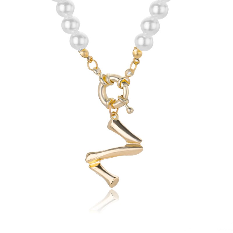 Personal Pearl Necklace Choker Alphabet A-Z