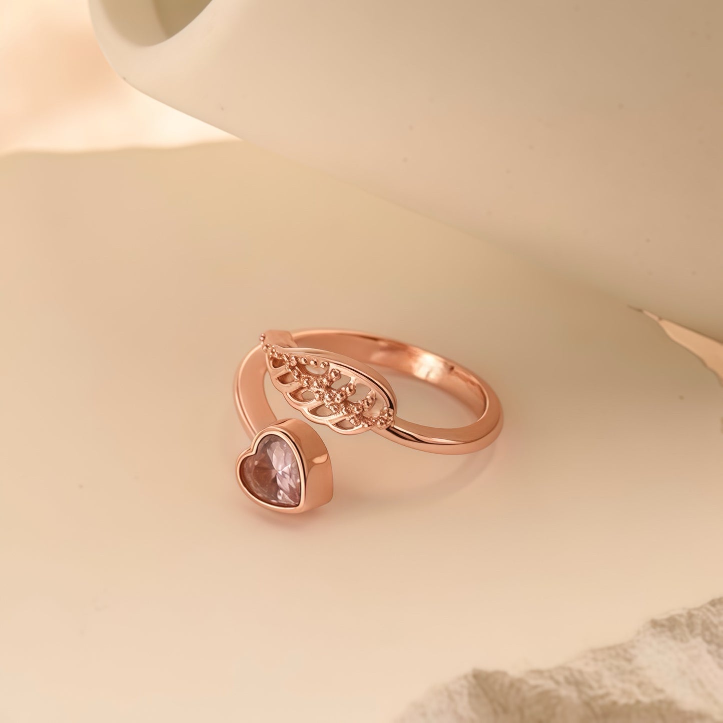For Memorial - I'm a Wife to a Husband Custom Birthstone Wing Ring