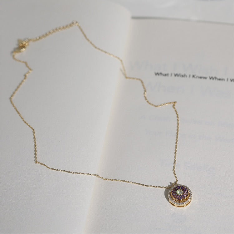 Luxury Crystal Sunflower Fidget Necklace