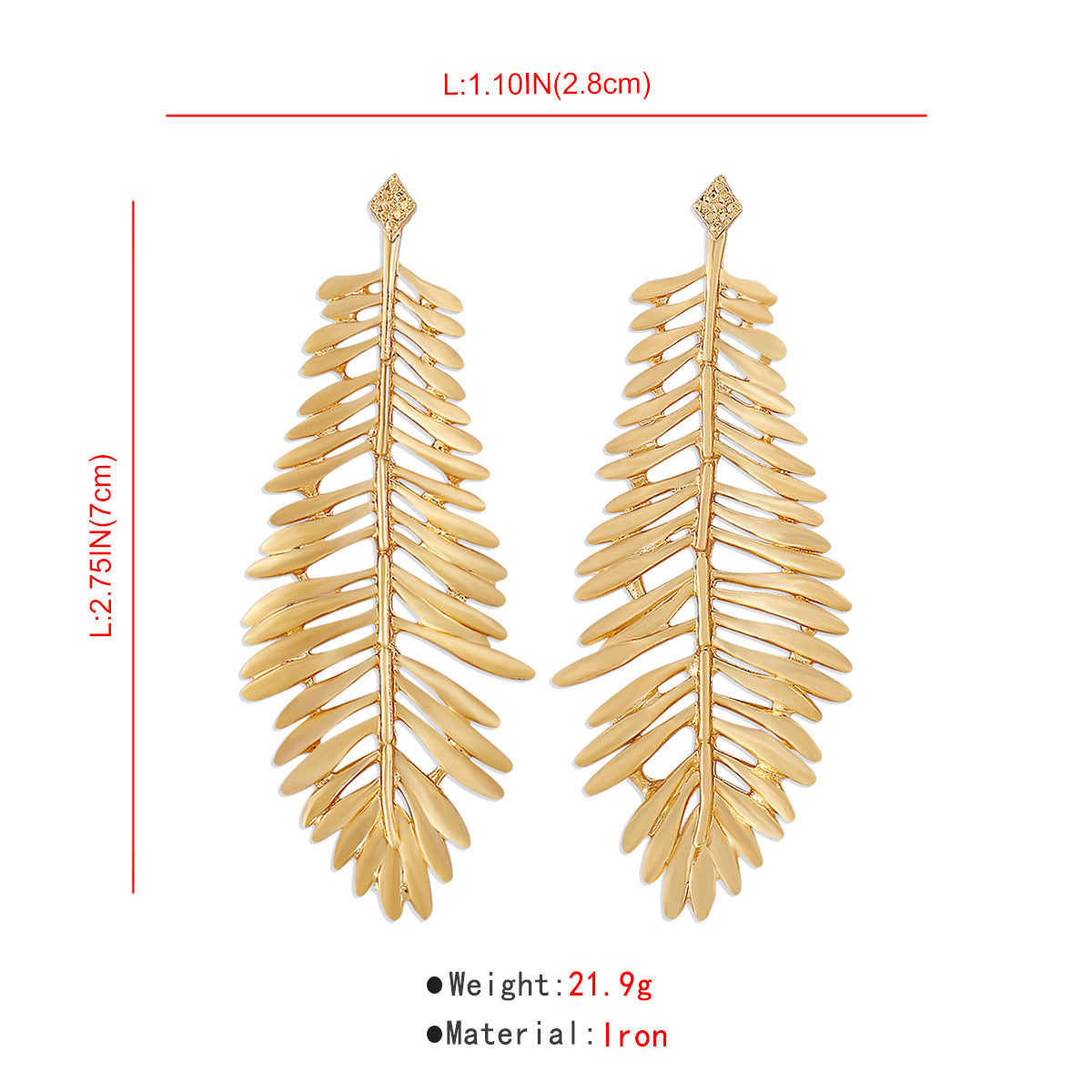 Palm Leaf Big Tassel Earrings