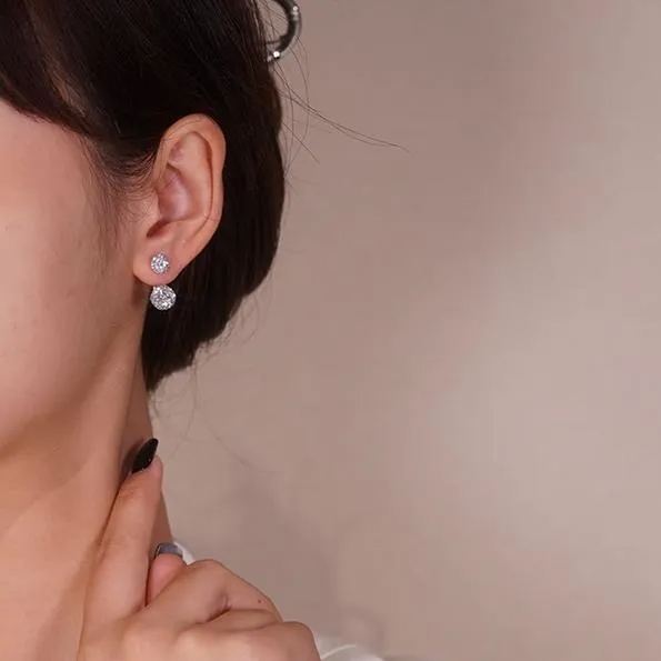 Hot SalešFrench Style Mesh Zircon Earrings