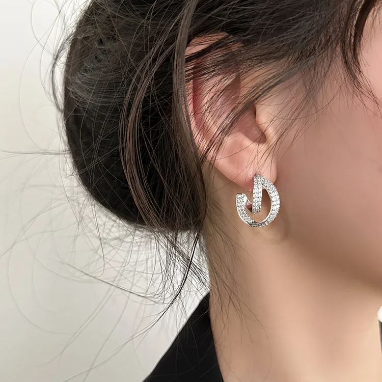 šøItalian Style Zircon Hoop Earrings