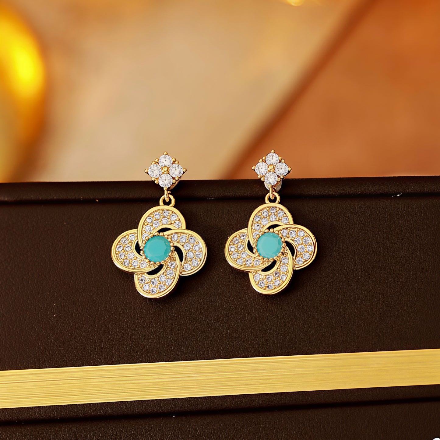 Turquoise Blossom Earrings-Carry Peace Close to Your Heart
