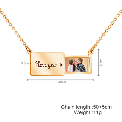 For Love - Personalized Envelope Locket Necklace