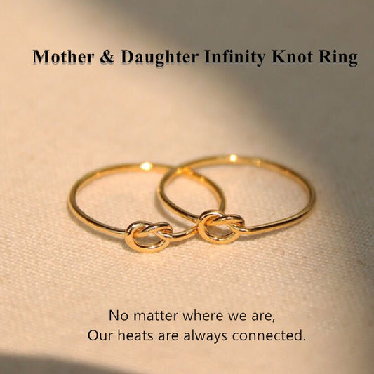Mother & Daughter Always Connected Infinity Knot Ring