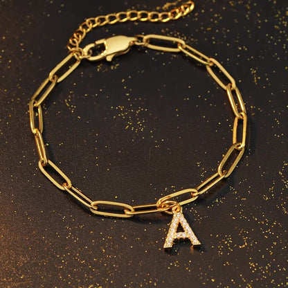 Minimalist Personalized Diamond Letter Bracelet