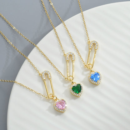 FOR UNBIOLOGICAL DAUGHTER - CUSTOM BIRTHSTONE INTERLOCKING NECKLACE