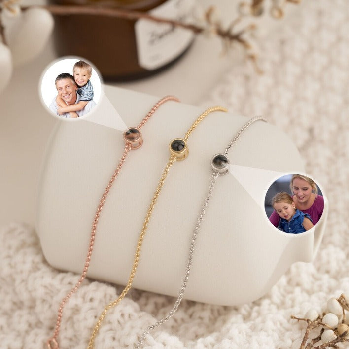 For Love - Sterling Silver Custom Photo Projection Bracelet