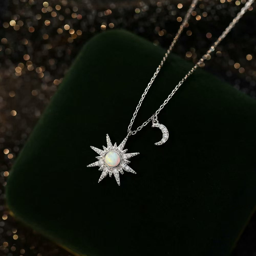 To Unbiological Daughter - We Are Forever Linked Together Moon And Star Necklace