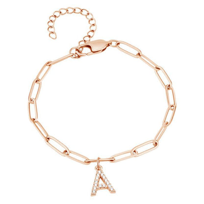 Minimalist Personalized Diamond Letter Bracelet