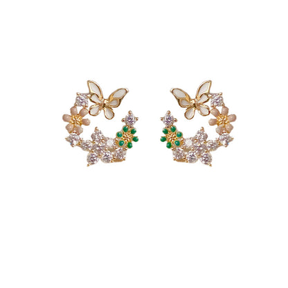 🌸Butterfly Wreath Zircon Earrings