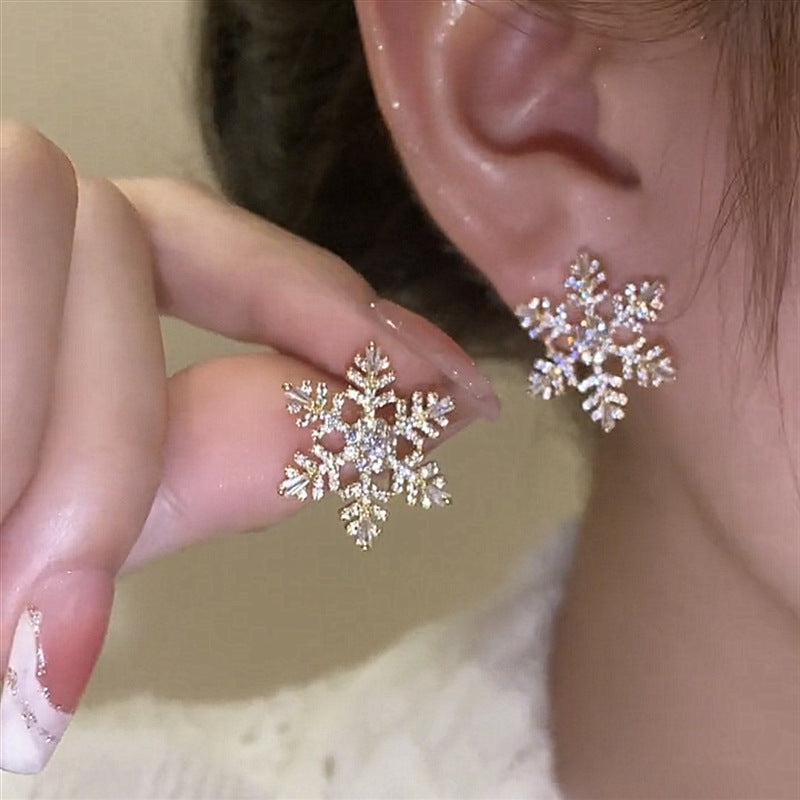 🌸Zircon Snowflake Pearl Earrings