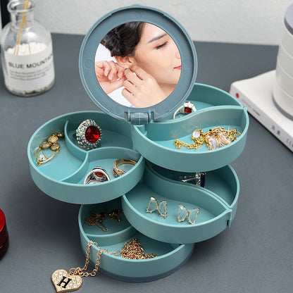🌸MIRROR ROTATION JEWELRY STORAGE BOX