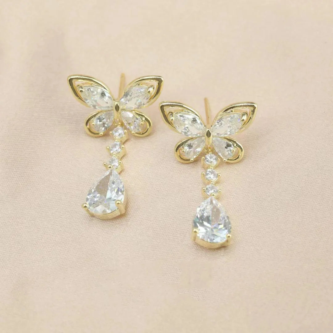🔥Summer Hot Sale🌊	 Crystal Butterfly Earrings