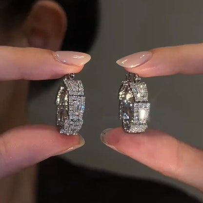 🌸French Zircon Hoop Earrings