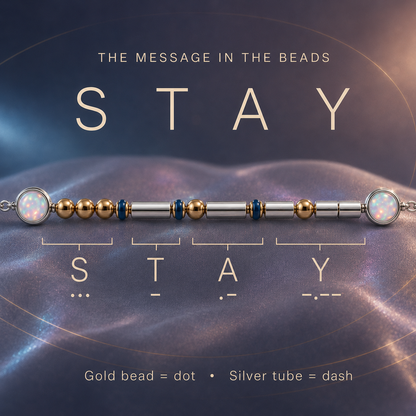 STAY | Starlight Signal Opal Morse Code Bracelet