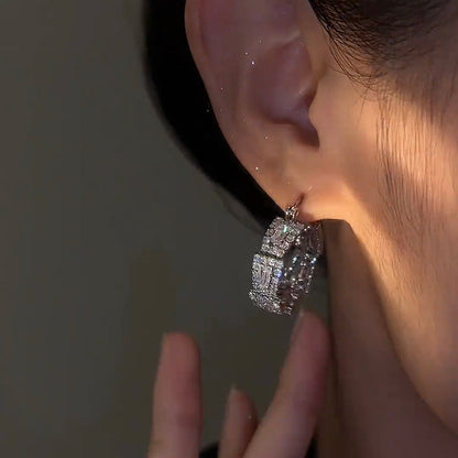 🌸French Zircon Hoop Earrings