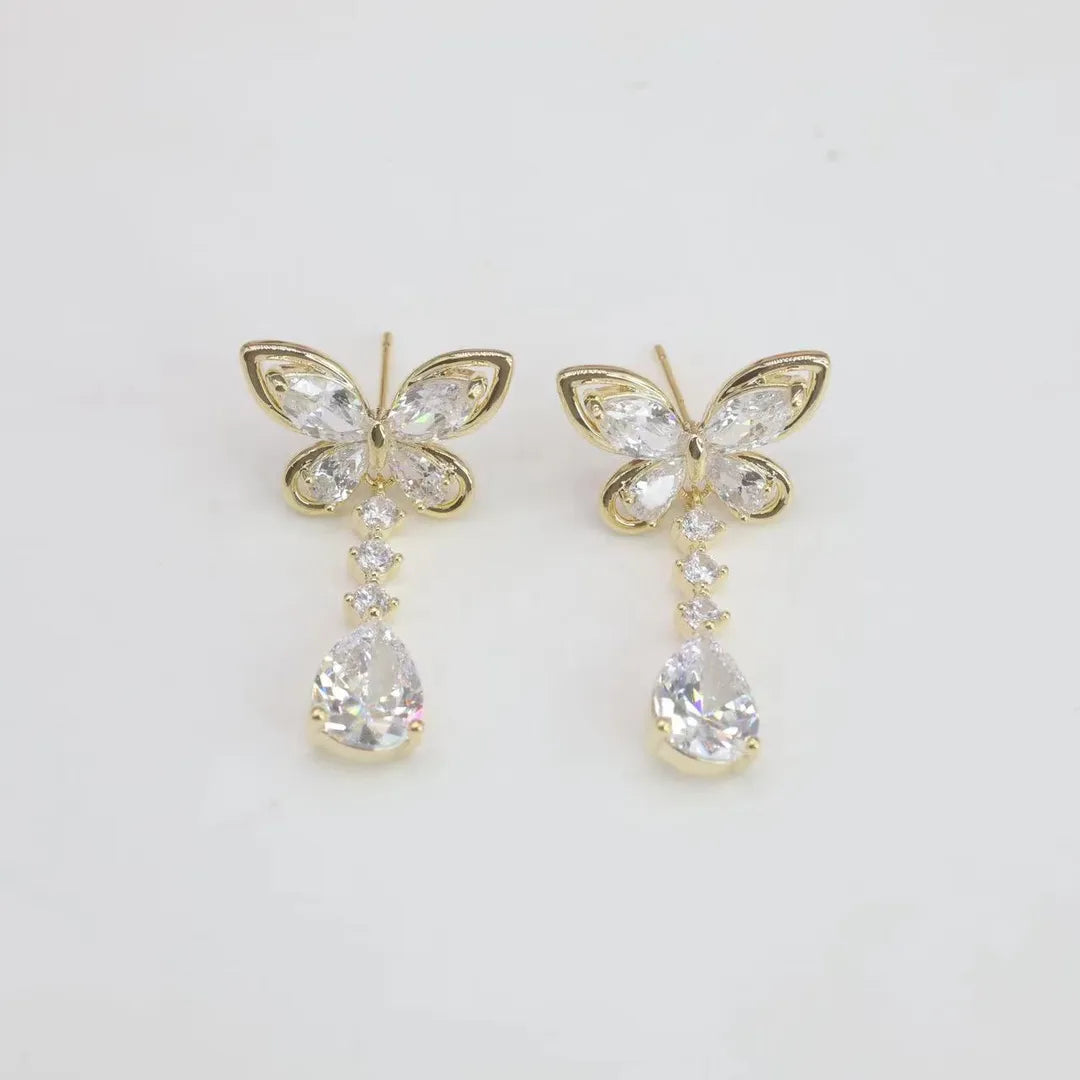 🔥Summer Hot Sale🌊	 Crystal Butterfly Earrings