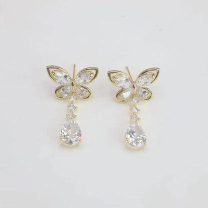 🔥Summer Hot Sale🌊	 Crystal Butterfly Earrings