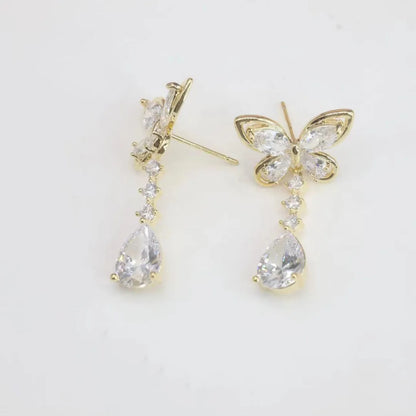 🔥Summer Hot Sale🌊	 Crystal Butterfly Earrings