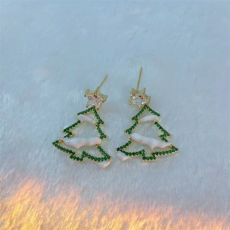 Hot Sale🎁White Snow Christmas Tree Earrings