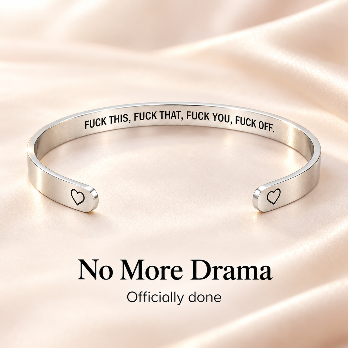 The Officially Done Mantra Cuff Bracelet