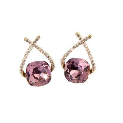 🌸Cross Purple Zircon Earrings