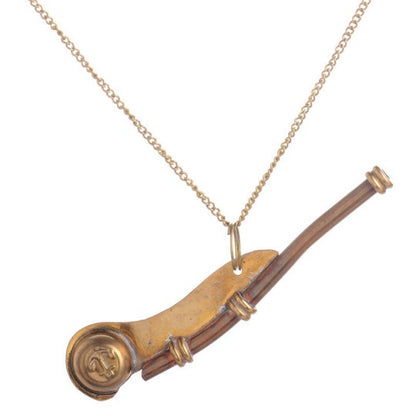 1920s English Brass and Copper Boatswain Whistle Antique Marine Tool