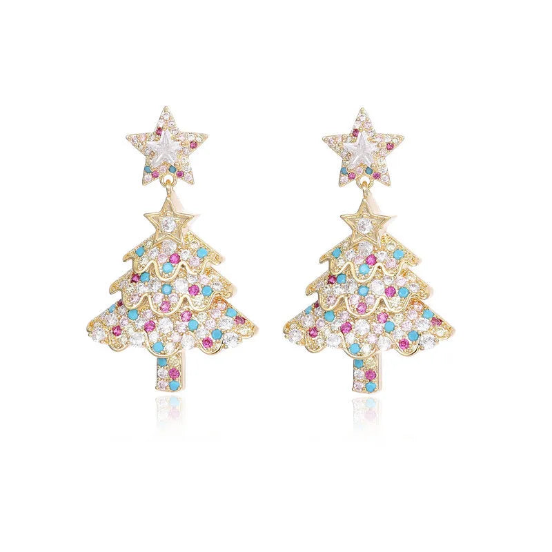 Hot Sale🎁Colorful Shiny Christmas Tree Earrings