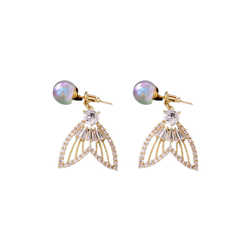 🌸Sparkling Mermaid Pearl Fishtail Earrings