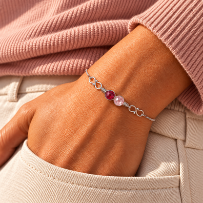 Infinity Custom Birthstone Bracelet