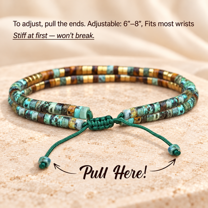 Fuck This Double Layer Morse Code Bracelet with African Turquoise Tiger eye
