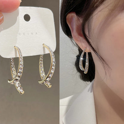 🌸French Cross Mermaid Zircon Earrings