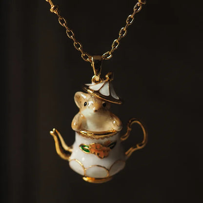 🔥Summer Hot Sale🌊	Mouse In My Teapot Earrings Set