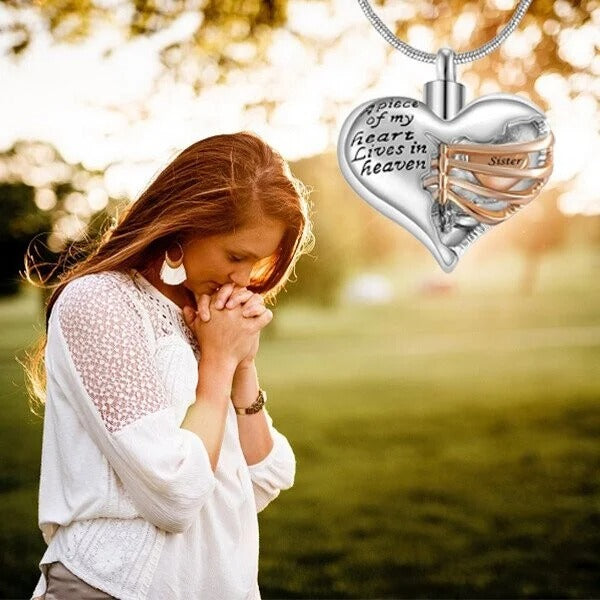 🔥Summer Hot Sale🌊	 A Piece Of My Heart Lives In Heaven - Chain and Urn Pendant