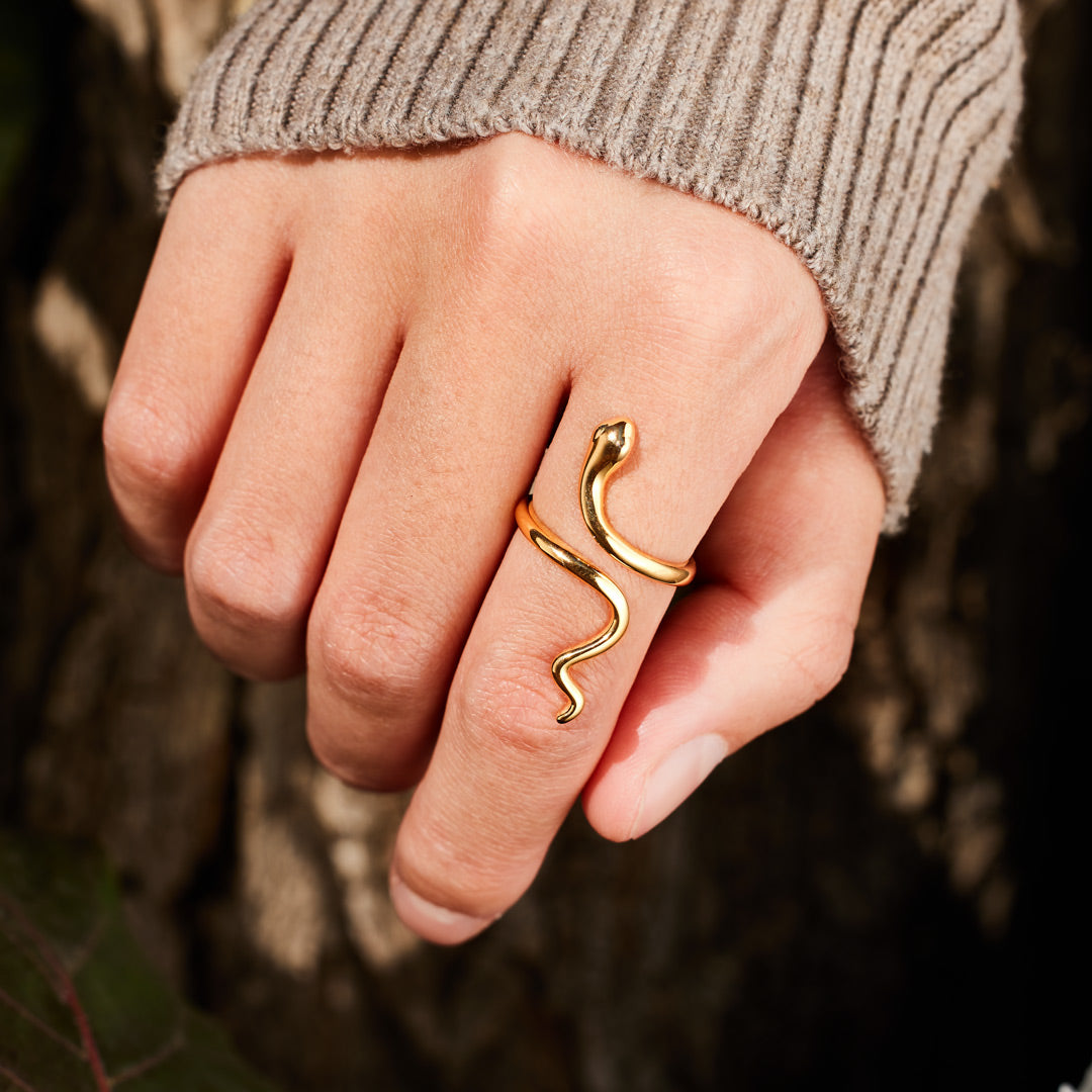 925 Sterling Silver Year of Snake Minimalist Snake Open Ring