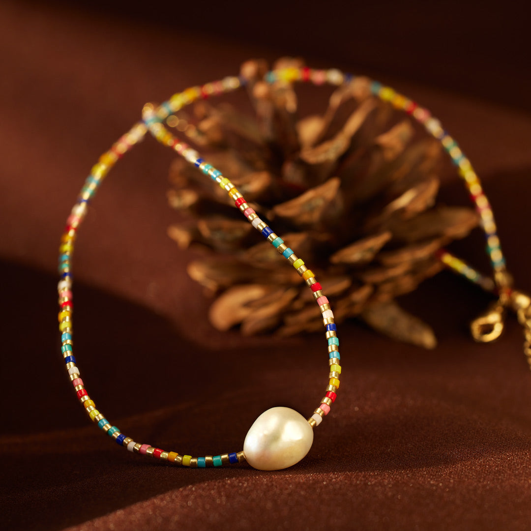 Rainbow Pearl Necklace