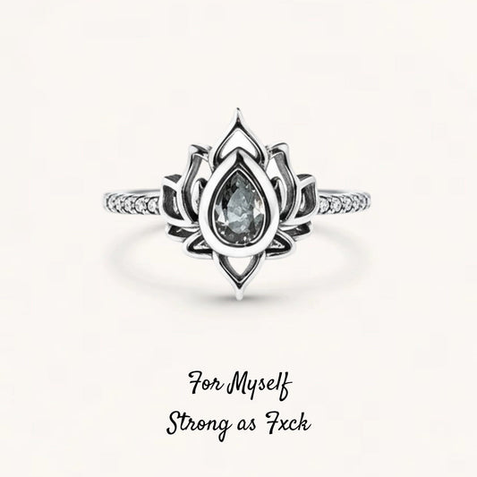 F♥︎ck It And Begin Again Lotus Ring